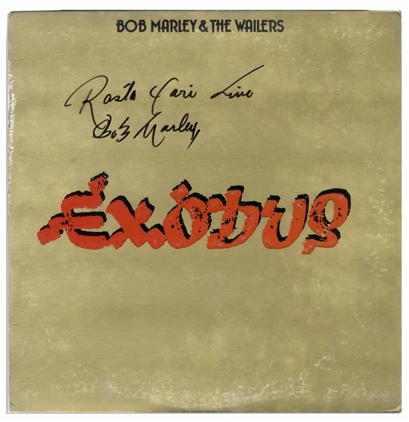 Bob Marley Signed ''Exodus'' Album -- Boldly Signed ''Rasta Fari Live / Bob Marley'' -- With Roger Epperson COA